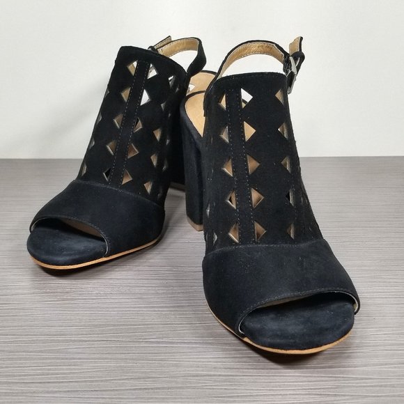 Halogen Zoey Slingback Sandal Black Suede Size 7.5 - Picture 4 of 11